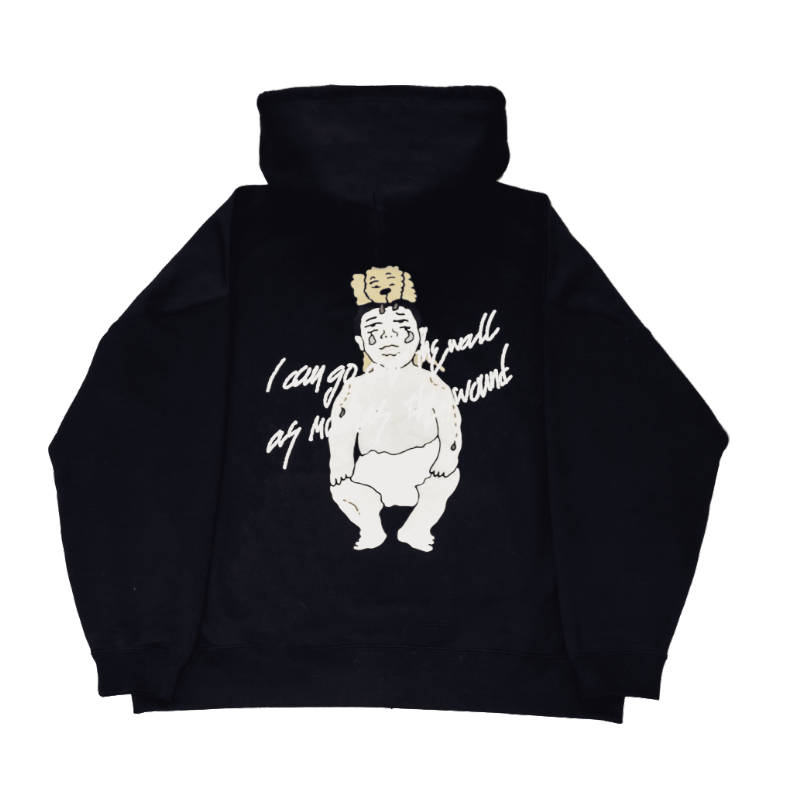 beby crying logo hoodie